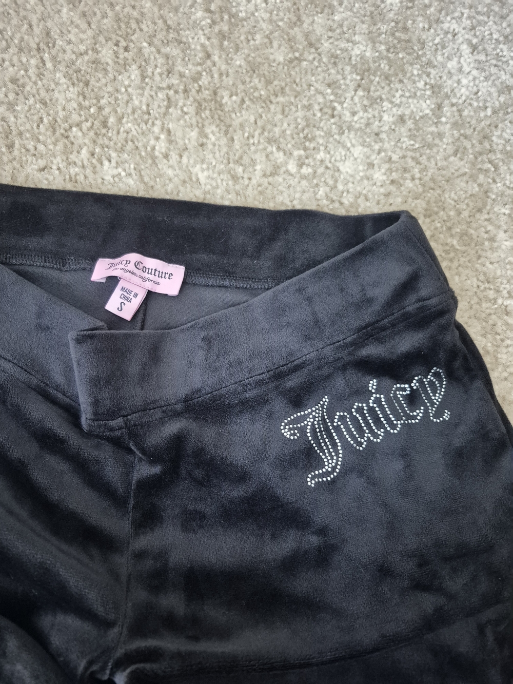 Juicy Couture Black Velour Track Pants & Zip Hoodie Set - Picture 3 of 5